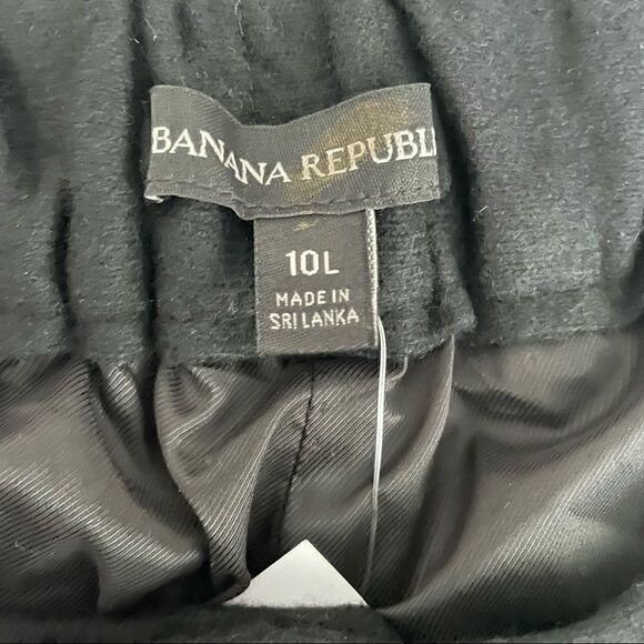 BANANA REPUBLIC Tapered Italian Wool-Blend Pant, Black, Size 10 Long - Picture 12 of 16